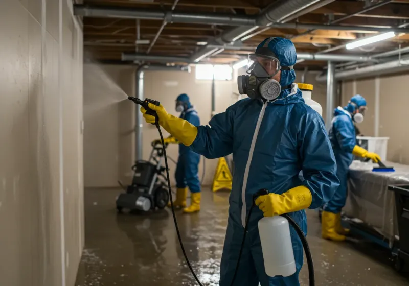 Basement Sanitization and Antimicrobial Treatment process in Delavan, WI