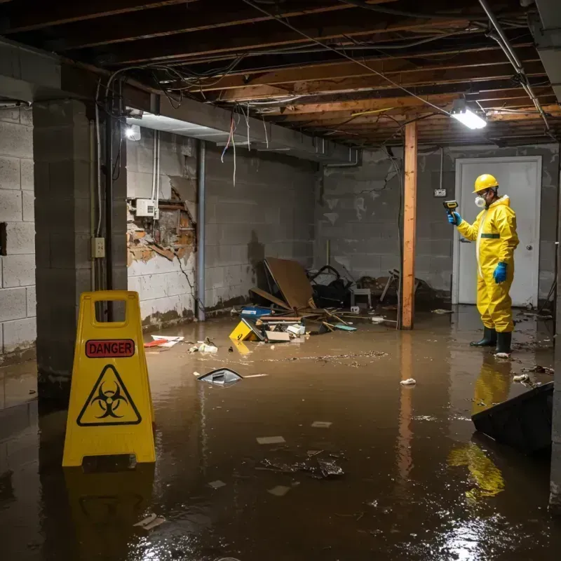 Flooded Basement Electrical Hazard in Delavan, WI Property